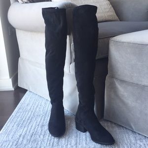 Steve Madden over the knee black suede boots
